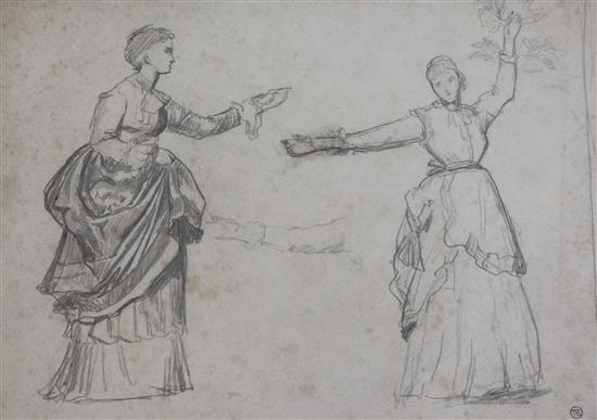 Valentine Cameron Prinsep RA (1838 - 1904) Studies of young women, taken from an album of drawings that was broken up by Colnaghi in 19